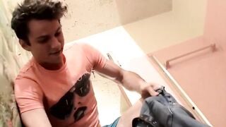 Hairy-Pits & Balls - Straight Guy Jerks Off In Shower For Hot Wife