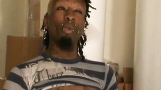 Ink-Showered Muscle Jock Wanking Off Piercing While Getting Fucked Raw