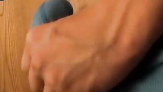 Hair Bear's Furry Ass Jerks Off in Denim Undershorts
