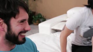 Black Pistol Bangs - Ebony Babe Adrian Angel's Gets A Facial