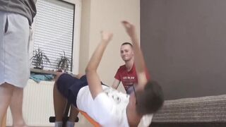 Twink Foot Worship - Hot barely legal Guys Suck & Fuck Feet Before Hard Anal