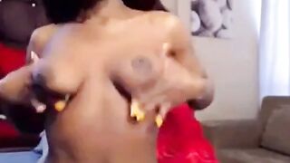 Erotic Sensuality - Black Beauty Masturbates With A Giant Glass Vibrator