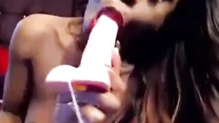 Erotic Sensuality - Black Beauty Masturbates With A Giant Glass Vibrator