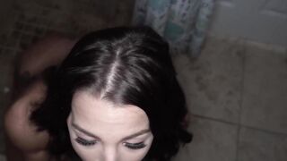 Stepsister's Bathroom Blowjob - Evelyn Stone & John Strong