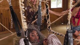 Ebony Babe Destiny Miras Pussys Ridden Hard By Two Transsexuals - Scene 1