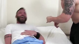 Hairy Stud's Three Way Ordeal In Hard Core Foot Frenzy