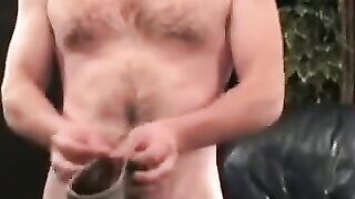 Hair Bear's Rough Jack Off Session - Close-Up & Slow Motion