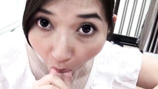 Pov Point-Of View - Kneeling Blonde Babe Strokes Your Dick While Eating A Hot Creampie