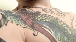 Hairy Bear's Uncut Dick Jerks Off And Shoots A Load On His Furry Chest
