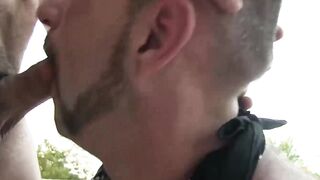 Outdoor Quickie - Older Couple Fucks Hard in Nature with Big Asses