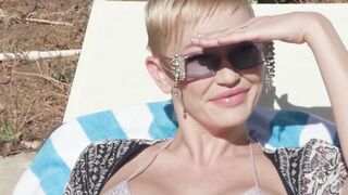 Transgender Pool Girl Anal Threesome with Huge Facial