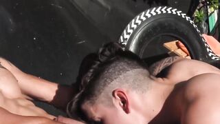 Bisexual Hunk Sucks Off Two Guys While Getting Fucked Hardcore
