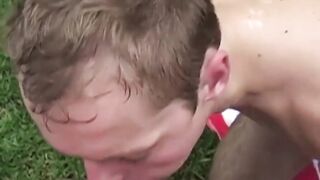 Outdoor Blow-Job & Swallowing POV - Hot barely legal Guy Gives A Mouth Full Of Semen