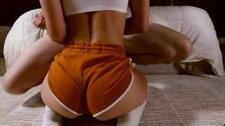 Brunette Babe With Huge Ass & Curvy Body Wears High Heels And Stockings - POV