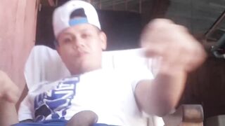 Outdoors Hunk Jerks Off With Baseball Cap - Public Jackoff Compilation