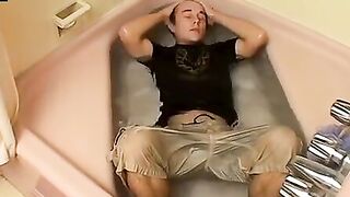 Hot MILF Jerks Off In Wet Lingerie - Sensual Erotic Handjob