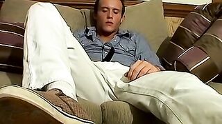 Hayden's Hot Jerk-Off Session - Footjob & Solo Male Masturbation