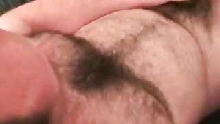 Hair Bear's Hairiest Chest Jerking Off - Close-Up Masturbation