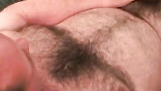 Hair Bear's Hairiest Chest Jerking Off - Close-Up Masturbation