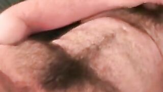 Hair Bear's Hairiest Chest Jerking Off - Close-Up Masturbation