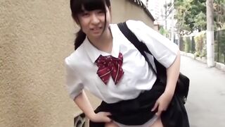 Naughty college girl Challenged To Hike Her Skirt And Parades Down The Street