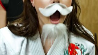 Hot & Horny Crossdresser Teaches Karate Lesson in Bed