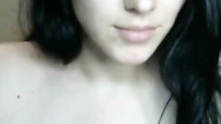 Bubbly Brunette Teen Gives Erotic Masturbation Show with Toys & Dildo Ride