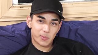 Teenage Hunk's Face-Fucking Blowjob Session Ends With A Big Load On His Chest