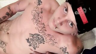 Tattooed Twunk Jerking Off And Erupting A Massive Load