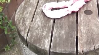 Petite college girl's Wet Pantie Adventure - Close-Up View of Asain Cutie
