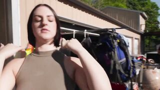 Lucia Lots' Shaven Panties - Outdoor Fucking Adventure with Huge Facial