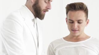 MORMON GIRL RIDES BEARDED ELDER'S COCK IN HARDCORE FUCKING