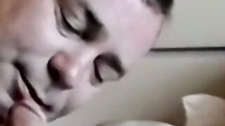 Mature Guy Jerking Off And Blowing A Younger Man's Load