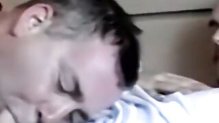 Mature Guy Jerking Off And Blowing A Younger Man's Load