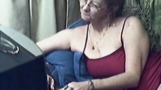 Grandma's Glassy Eyes - Mature Woman Shows Off On Cam