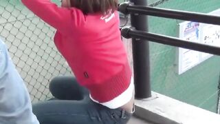 Asian Cutie Faces Peeing Outdoor Adventure