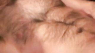 Hairy Hunk's Masturbating Solo - Close-up View of His Massive Dick