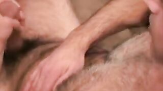 Hairy Hunk's Masturbating Solo - Close-up View of His Massive Dick