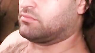 Glasses-Wearing Hunk Jerks Off For The Camera