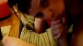 Redhead GF's Xmas Surprise: Blowjob from Big-Titted Amateur