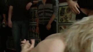 Anal-Rush! Blondie Submissive Alice Frost Gets Anal Fucked by Group Of Hunks
