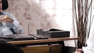 Secretary Sucks Boss's Dick in Office - POV Blowjob with Facial