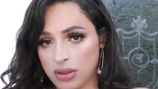 Curvaceous Transgender Siren Fucks Herself With A Crystal Dildo