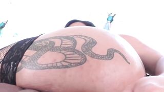 Curvaceous Transgender Siren Fucks Herself With A Crystal Dildo