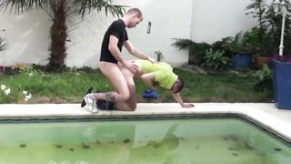 Dad's Pool Party - Big Dick Daddy Fucks His Daughter And Her Friend