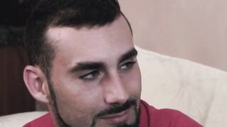 Hairy Bear's Huge Dick Splits Older Guy Open in Rough Anal Sex