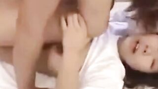 Big-Boobed JAV Cutie Rides Hard On A Huge Dick In POV