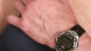 Muscular construction worker unwinds with wank