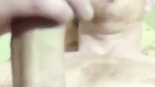 Old gay sucks freshly jerked cock after vaping session