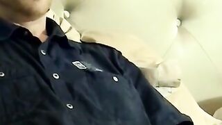 Old gay sucks freshly jerked cock after vaping session